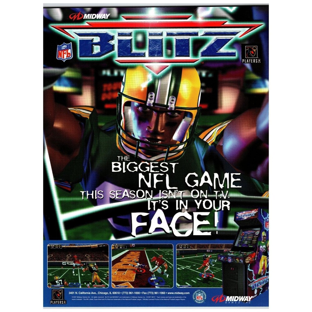 JOB LOT 5x Original NOS Midway Blitz Football Arcade Flyers Wholesale Dealer Lot